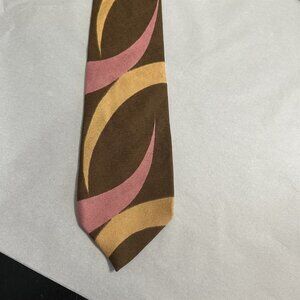 Vintage Tie Lanvin Mens Necktie Psychedelic Brown Pink